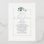 Minimalistische groene elegante script bruiloftsdo folie uitnodiging (Voorkant)