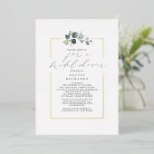 Minimalistische groene elegante script bruiloftsdo folie uitnodiging (Staand Voorkant)