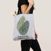 Minimalistische groene en blauwe bloemen moeiteloz tote bag (Dichtbij)