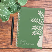 Minimalistische groene en gele bloemplanner planner