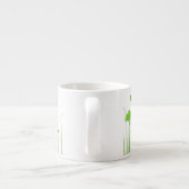 Minimalistische groene en witte klaprozen Meadow F Espresso Kop (Achterkant)