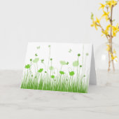 Minimalistische groene en witte klaprozen Meadow F Kaart (Gele Bloem)