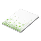Minimalistische groene en witte klaprozen Meadow F Notitieblok (Linkerzijde)
