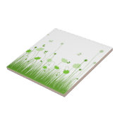 Minimalistische groene en witte klaprozen Meadow F Tegeltje (Zijkant)