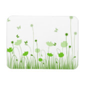 Minimalistische groene en witte klaprozen weide bl magneet (Horizontaal)