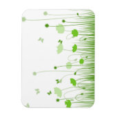Minimalistische groene en witte klaprozen weide bl magneet (Verticaal)