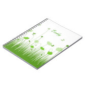 Minimalistische groene en witte klaprozen weide na notitieboek (Linkerzijde)