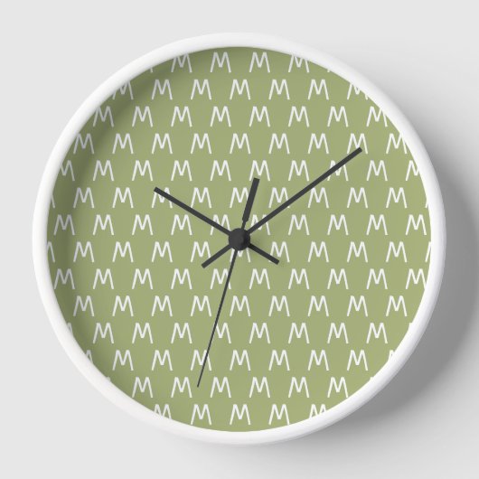 Minimalistische groene en witte monogram (Voorkant)