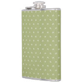 Minimalistische groene en witte monogram heupfles (Links)