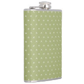 Minimalistische groene en witte monogram heupfles (Rechts)