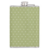 Minimalistische groene en witte monogram heupfles (Achterkant)