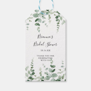 Minimalistische groene eucalyptus bruidsdouche  cadeaulabel