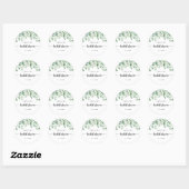 Minimalistische groene eucalyptus bruiloft favorie ronde sticker (Vel)