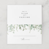 Minimalistische Groene Eucalyptus Trouwplaats Kaar Plaatskaartje (Buitenkant ongevouwen)