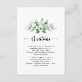 Minimalistische groene Eucalyptus Wedding Directio Informatiekaartje (Voorkant)