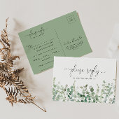 Minimalistische Groene Eucalyptusmenu Keuze RSVP Briefkaart