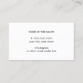 Minimalistische Groene Faux Gouden Schaar Haarstyl Visitekaartje (Achterkant)