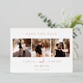 Minimalistische groene foto sparen de Datum Folie Uitnodiging (Staand Voorkant)