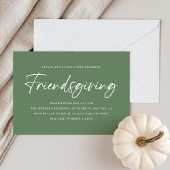 Minimalistische groene Friendsgiving Kaart