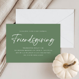 Minimalistische groene Friendsgiving Kaart