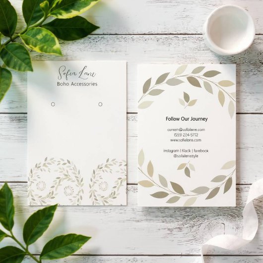 Minimalistische groene gebladerte Yin-Yang Art Kaa Visitekaartje