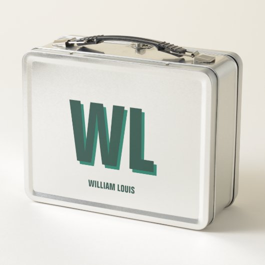 Minimalistische groene gepersonaliseerde monogram (Achterkant)