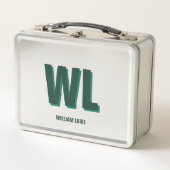 Minimalistische groene gepersonaliseerde monogram (Voorkant)