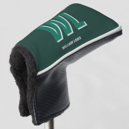 Minimalistische groene gepersonaliseerde monogram  golfheadcover