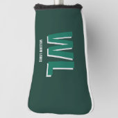 Minimalistische groene gepersonaliseerde monogram golfheadcover (Draai 90)