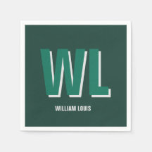 Minimalistische groene gepersonaliseerde monogram