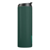 Minimalistische groene gepersonaliseerde monogram thermosbeker (Gedraaid links)