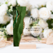 Minimalistische Groene Goud Agate Geode 40e verjaa Acryl Uitnodigingen