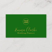 Minimalistische groene gouden scan code visitekaar visitekaartje (Voorkant)