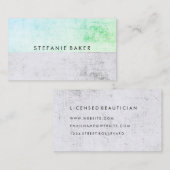 Minimalistische groene grijze grunge visitekaartje (Voorkant / Achterkant)