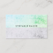 Minimalistische groene grijze grunge visitekaartje (Voorkant)