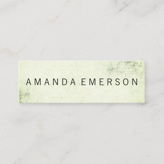 Minimalistische groene grunge mini visitekaartje (Voorkant)