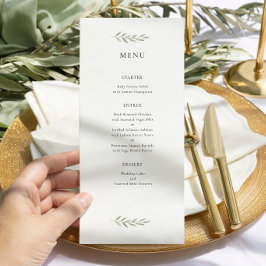 Minimalistische Groene Huwelijksmenu Elegante Bota Menu
