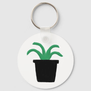 Minimalistische groene kamerplant natuur cadeau sleutelhanger