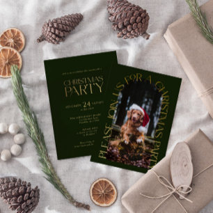 Minimalistische Groene Kerst Party Foto Folie Invi Feestdagenkaart