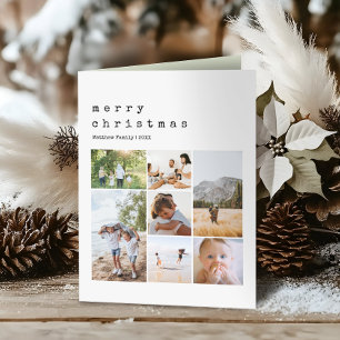 Minimalistische Groene Kerstfamilie Fotocollage Feestdagen Kaart