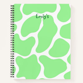 Minimalistische groene Koe print Notitieboek