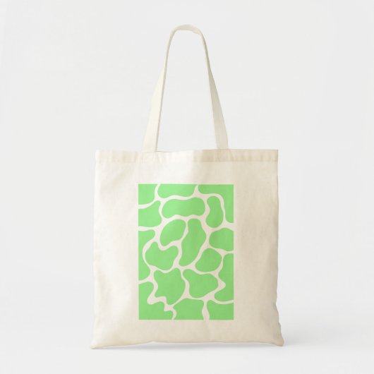 Minimalistische groene Koe print Tote Bag (Voorkant)