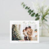 Minimalistische groene moderne familie kerstvakant briefkaart (Staand voorkant)