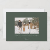 Minimalistische groene moderne familie vrolijk ker feestdagenkaart (Achterkant)