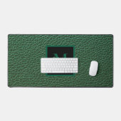 Minimalistische groene monogramnaam bureaumat (Keyboard & Muis)
