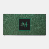 Minimalistische groene monogramnaam bureaumat (Voorkant)