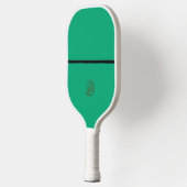 Minimalistische groene pickleball paddle met monog (Links)