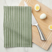 Minimalistische groene rustieke strepen theedoek (Quarter Fold)