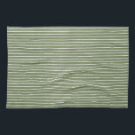 Minimalistische groene rustieke strepen theedoek<br><div class="desc">Eenvoudige groene gestreepte keukenhanddoek</div>