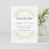 Minimalistische groene Save the Date kaart (Staand voorkant)